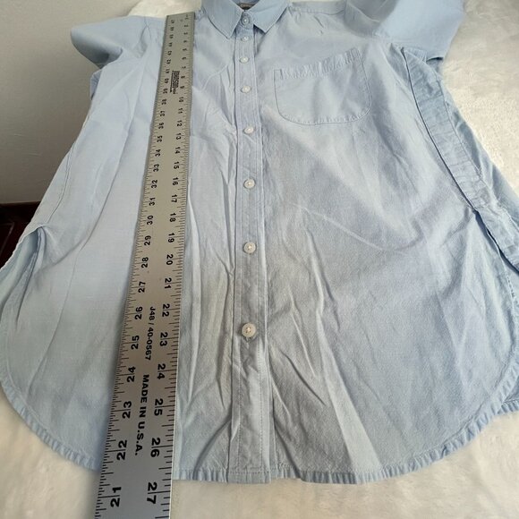 Athleta Womens Long-Sleeve Button-Up Shirt XSP Light Blue w/ Back Stripe Detail - Picture 8 of 8